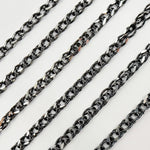 Load image into Gallery viewer, Z68BR. Black Rhodium Sterling Silver Wheat Chain