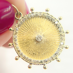 Load image into Gallery viewer, 14K Solid Gold Diamond Circle Charm. GDP446