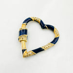 Load image into Gallery viewer, DC089A. Diamond Sterling Silver Heart Enamel Carabiner Clasp