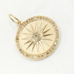 Load image into Gallery viewer, 14K Solid Gold Diamond Round Sun Charm