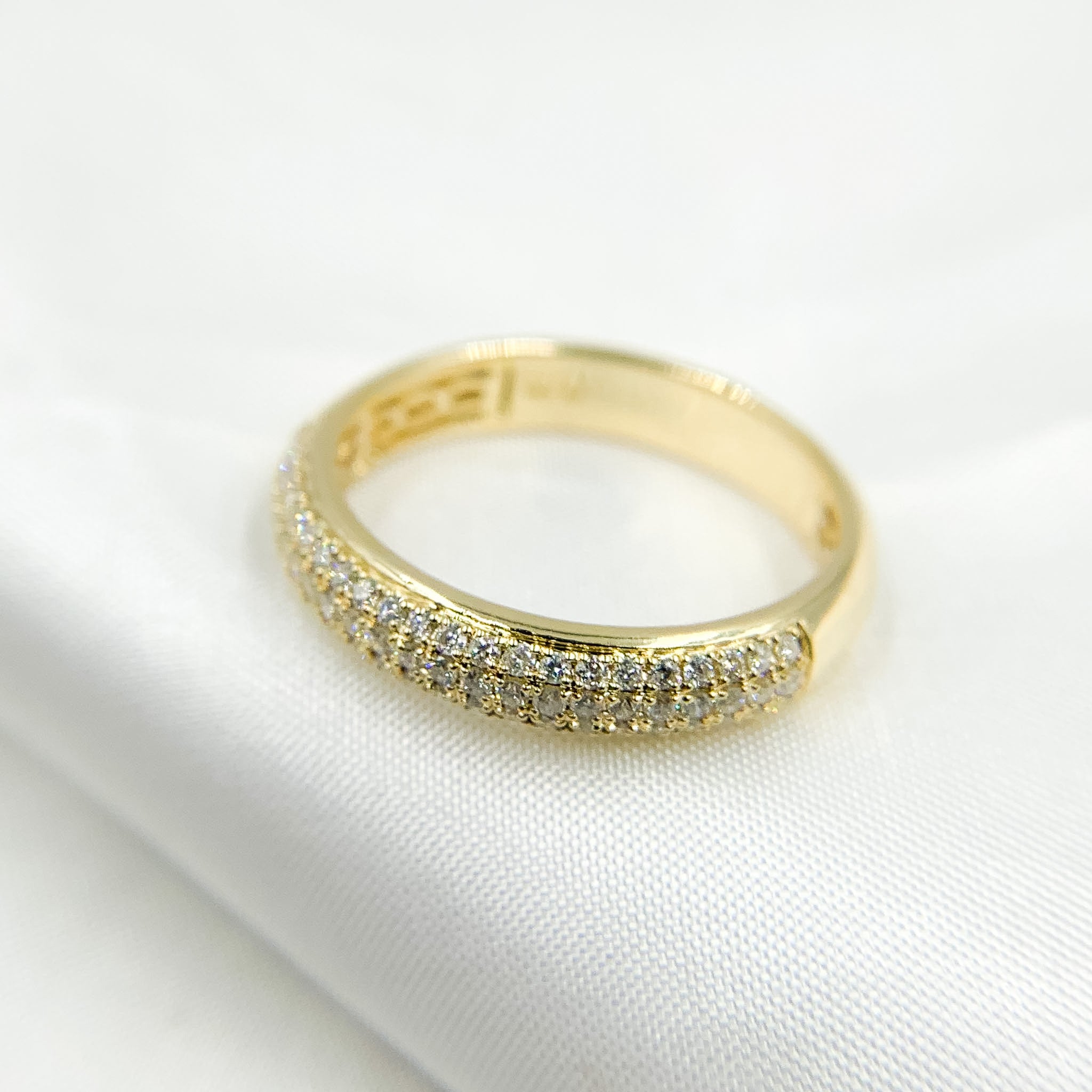 14K Solid Gold Diamond Band Ring