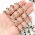 Load image into Gallery viewer, Sterling Silver Round Hammered Paperclip Chain