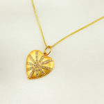 Load image into Gallery viewer, 14K Solid Gold Heart Pendant with Diamonds. GDP127