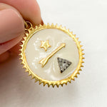 Load image into Gallery viewer, Diamond Silver Round Enamel Pendant