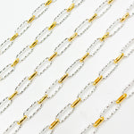 Load image into Gallery viewer, V309TT. Gold Filled and Silver Mixed Link Long and Short Chain - Smooth & Diamond Cut Links