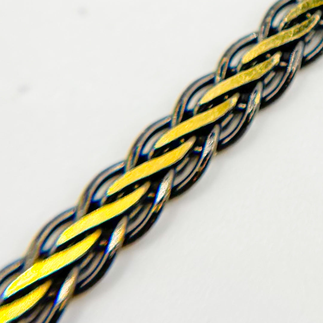 Sterling Silver and Gold Plated Flat Wheat Necklace