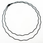 Load image into Gallery viewer, SOW130BR. Black Rhodium Sterling Silver Snake Omega Necklace