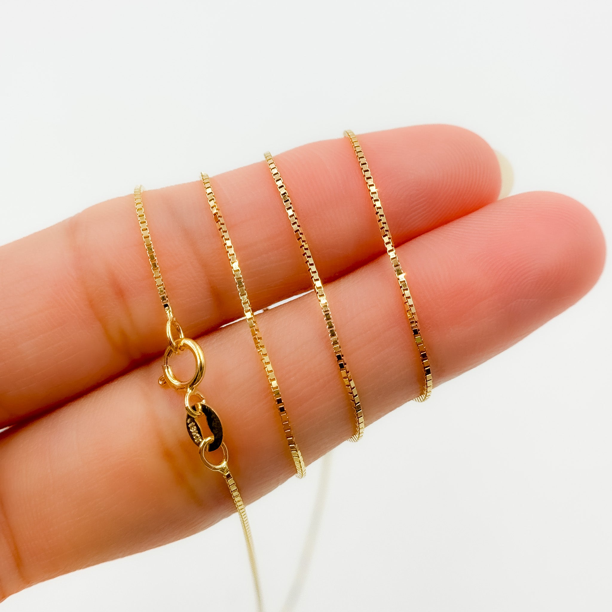 18K Solid Gold Box Chain
