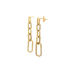 Load image into Gallery viewer, EFE51958. 14k Solid Gold Diamond Paperclip Dangle Earrings