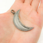 Load image into Gallery viewer, DP476. Diamond Silver Moon Pendant