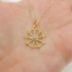 Load image into Gallery viewer, GDP646. 14K Solid Gold Circle Charm with Diamond and Gemstone