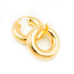 Load image into Gallery viewer, 14K Gold Chunky Hollow Hoop Earrings
