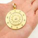 Load image into Gallery viewer, DP398. Diamond Sterling Silver Round Star and Sun Pendant