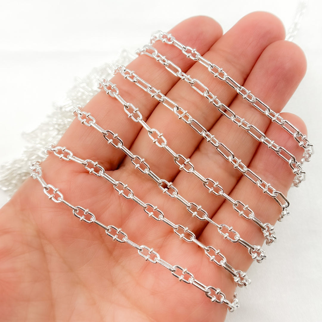 Silver Oval & Mariner Link Chain