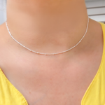 Load image into Gallery viewer, Silver Cube Satellite Finished Necklace