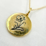 Load image into Gallery viewer, 14k Solid Gold Medallion Flower-Month Necklace. NFA71222