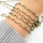 Load image into Gallery viewer, Z114GB. Two Tone Black Rhodium and Gold Plated Paperclip Chain