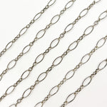 Load image into Gallery viewer, Oxidized Sterling Silver Hammered Oval and Smooth Round Links Chain
