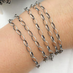 Load image into Gallery viewer, Oxidized Sterling Silver Cable Oval Link Chains
