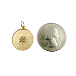 Load image into Gallery viewer, 14k Solid Gold Diamond and Gold Circle Charm. GDP16
