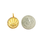 Load image into Gallery viewer, 14K Solid Gold Charm. Circle Pendant with Diamonds. GDP201