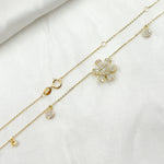 Load image into Gallery viewer, NT404137. 14K Solid Gold Diamond Dangle Flower Necklace