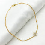 Load image into Gallery viewer, BFC60634. 14k Solid Gold Diamond Flower Bracelet