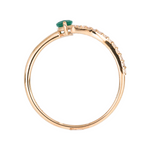 Load image into Gallery viewer, 14K Solid Yellow Gold Diamond and Emerald Open Snake Ring.