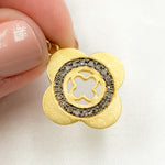 Load image into Gallery viewer, Diamond Sterling Silver Flower Pendants