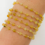 Load image into Gallery viewer, Gold Plated Sterling Silver Yellow Opal Wire Chain