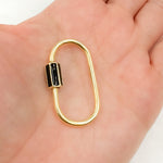 Load image into Gallery viewer, Shop Now Sterling Silver Oval Enamel Carabiner Clasps
