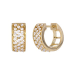 Load image into Gallery viewer, EHH57520. 14K Solid Yellow Gold Diamond Hoop Earrings