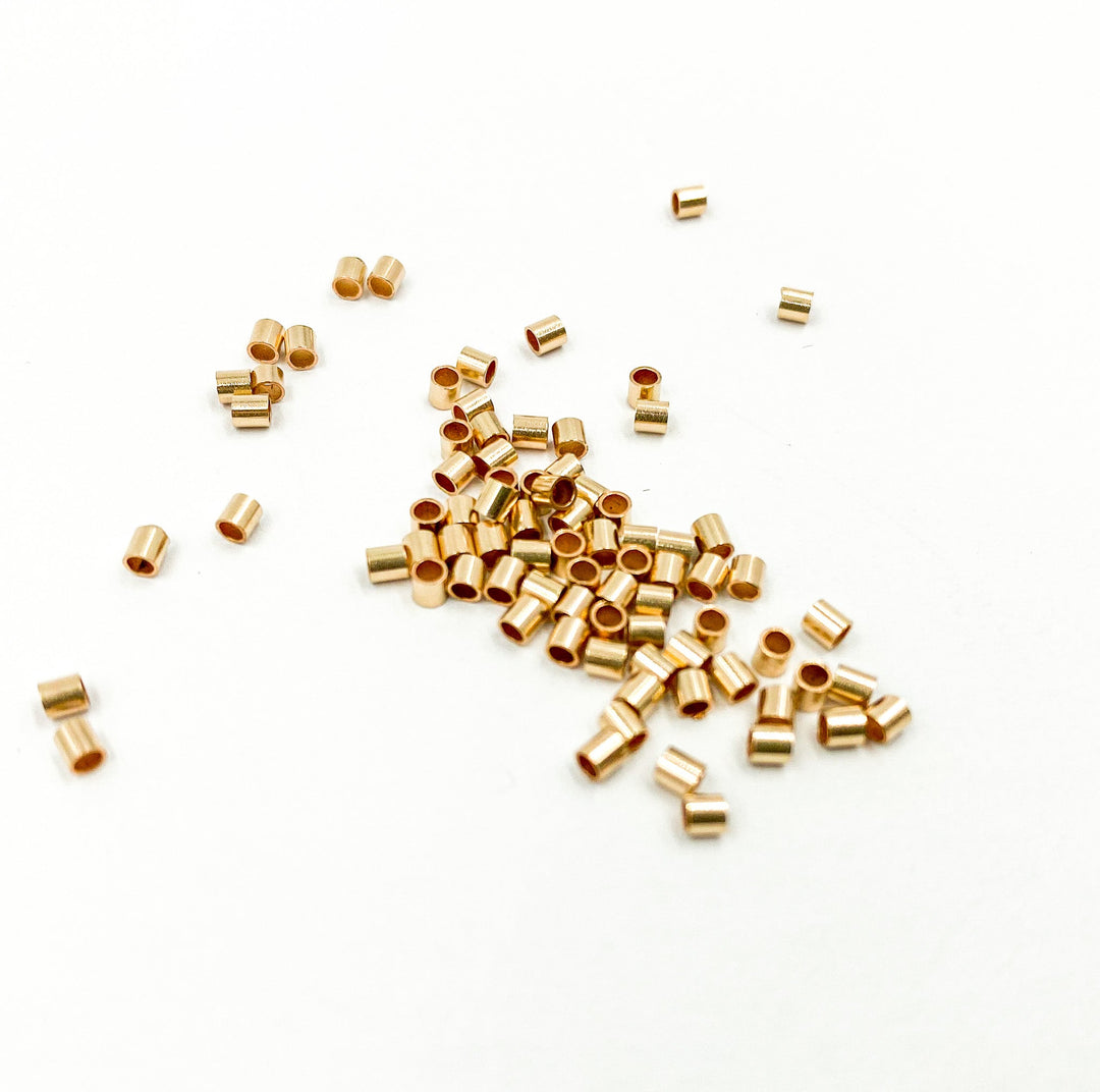 Rose Gold Filled Crimp Bead  2x2mm