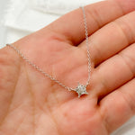 Load image into Gallery viewer, NFC71521. 14K Solid Gold Diamond Star Shape Necklace