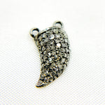 Load image into Gallery viewer, DC046. Diamond Silver Black Rhodium Horn Connector Charm