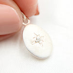 Load image into Gallery viewer, Diamond Sterling Silver Oval Star Charm