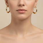 Load image into Gallery viewer, GER131. 14K Solid Gold Hollow Hoop Earrings