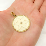 Load image into Gallery viewer, Diamond Sterling Silver Round Flower Enamel Pendant