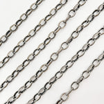 Load image into Gallery viewer, Oxidized Sterling Silver Textured Oval Chain