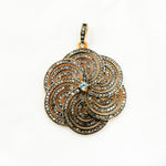 Load image into Gallery viewer, DP255. Diamond Sterling Silver Flower Pendant with Gemstone