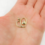 Load image into Gallery viewer, GDP670. 14K Solid Gold Round Heart Charm with Small Heart in the Center
