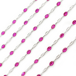 Load image into Gallery viewer, Sterling Silver Wine Color Enamel Cable Chain