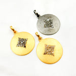 Load image into Gallery viewer, DP584. Diamond Sterling Silver Round Pendant