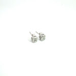 Load image into Gallery viewer, ESH59106W. 14k Solid White Gold Diamond Rectangle Studs