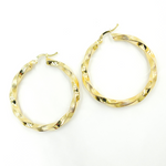 Load image into Gallery viewer, GER129. 14K Solid Gold Twisted Hoop with Texture