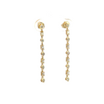 Load image into Gallery viewer, EFG52100. 14k Solid Gold Diamond Baguette Dangle Earrings