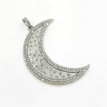 Load image into Gallery viewer, Diamond Sterling Silver Moon Pendant