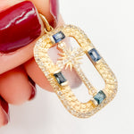 Load image into Gallery viewer, KG285. 14K Solid Gold Cross Rectangle Pendant