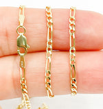Load image into Gallery viewer, 14K Solid Gold Figaro Chain
