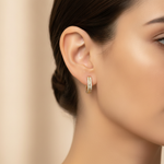 Load image into Gallery viewer, EHF56969Y. 14k Solid Gold Diamond Hoops